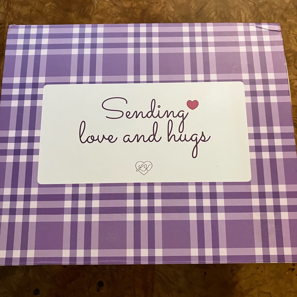 Plaid Purple Gift Box with Heart Message